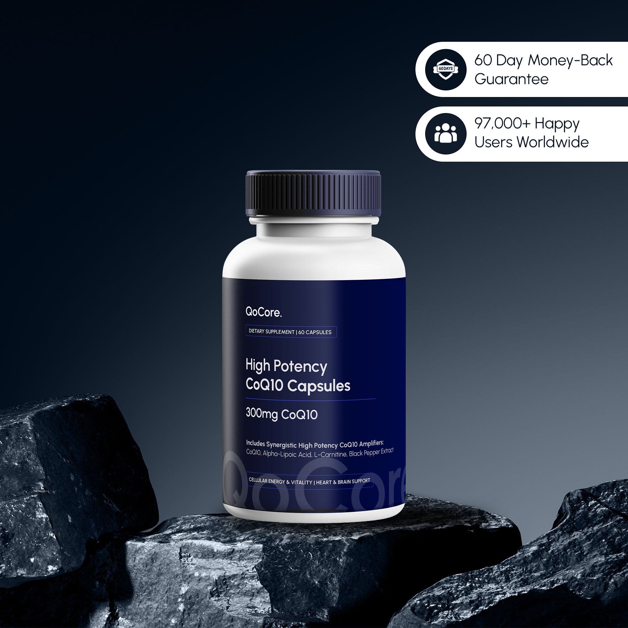 High Potency CoQ10 Capsules | 300mg CoQ10 + High Potency Amplifiers
