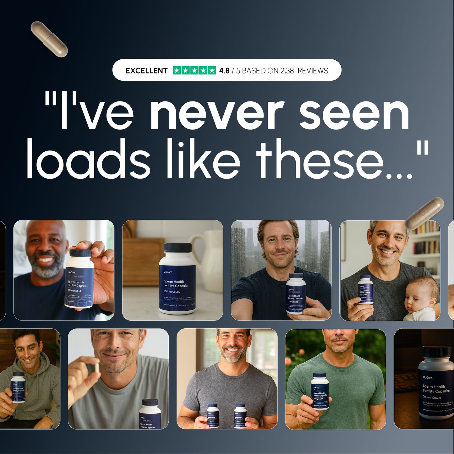 Sperm Health Fertility Capsules | 300mg CoQ10 + High Potency Amplifiers