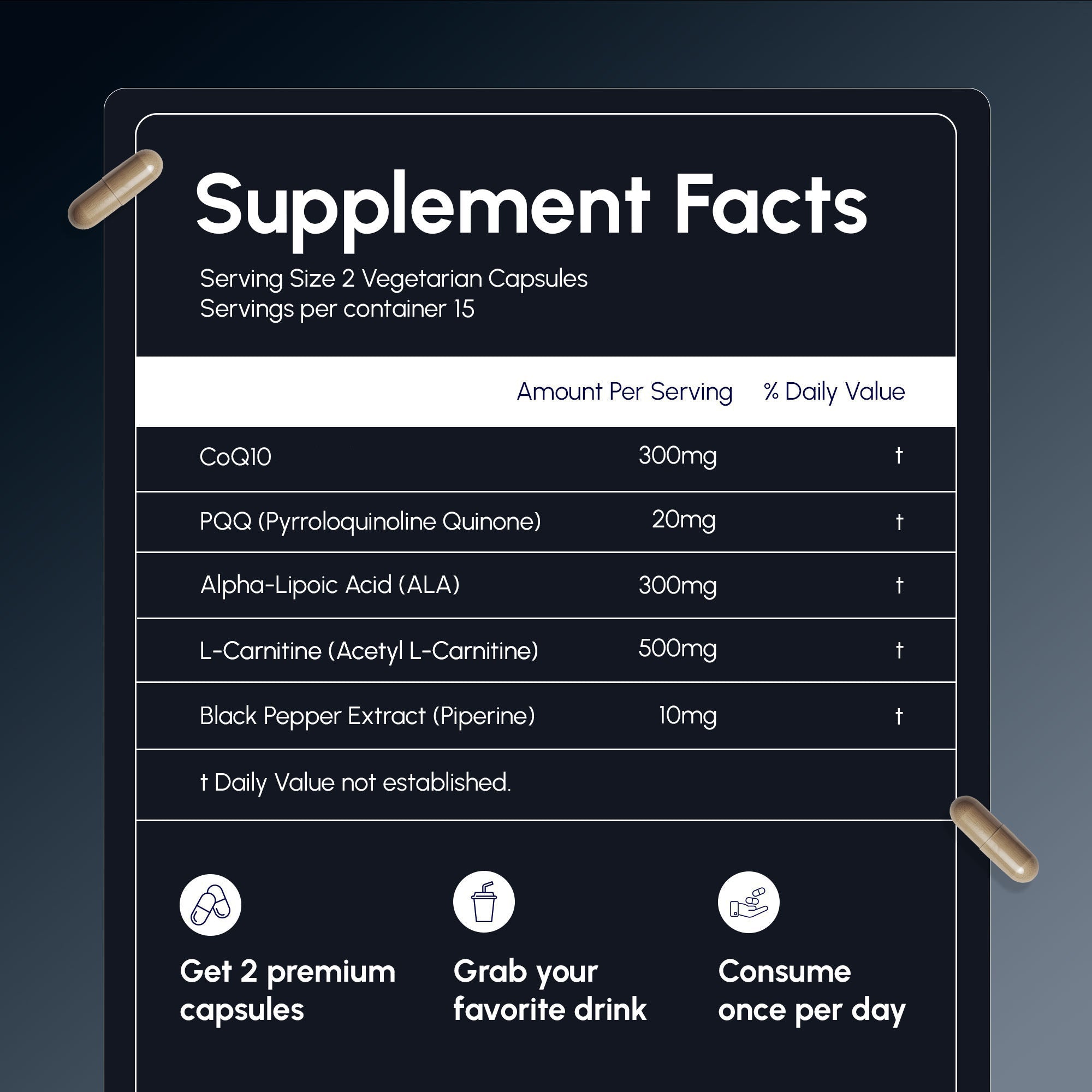 High Potency CoQ10 Capsules | 300mg CoQ10 + High Potency Amplifiers